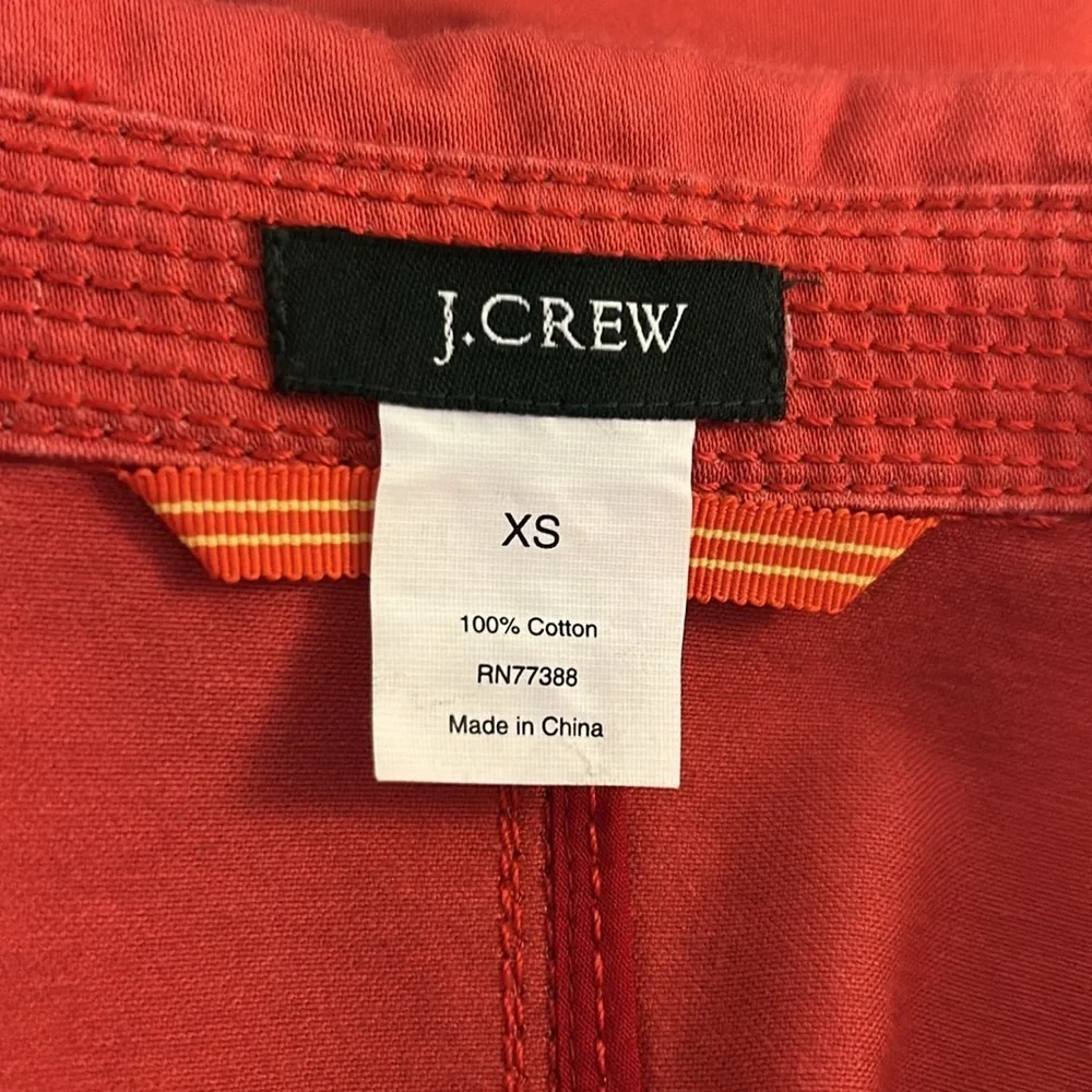J. Crew Orange 100% Cotton Long‎ Sleeve Casual Career Preppy Jacket Size XS